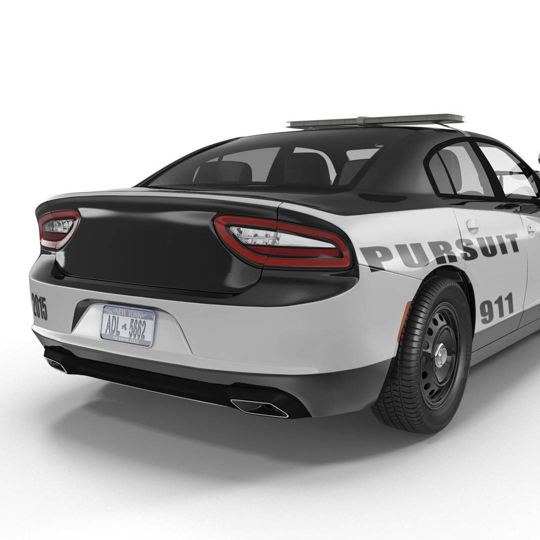 Generic Police Car 3D Model – High Quality Photoreal Asset, FBX, OBJ - View 35