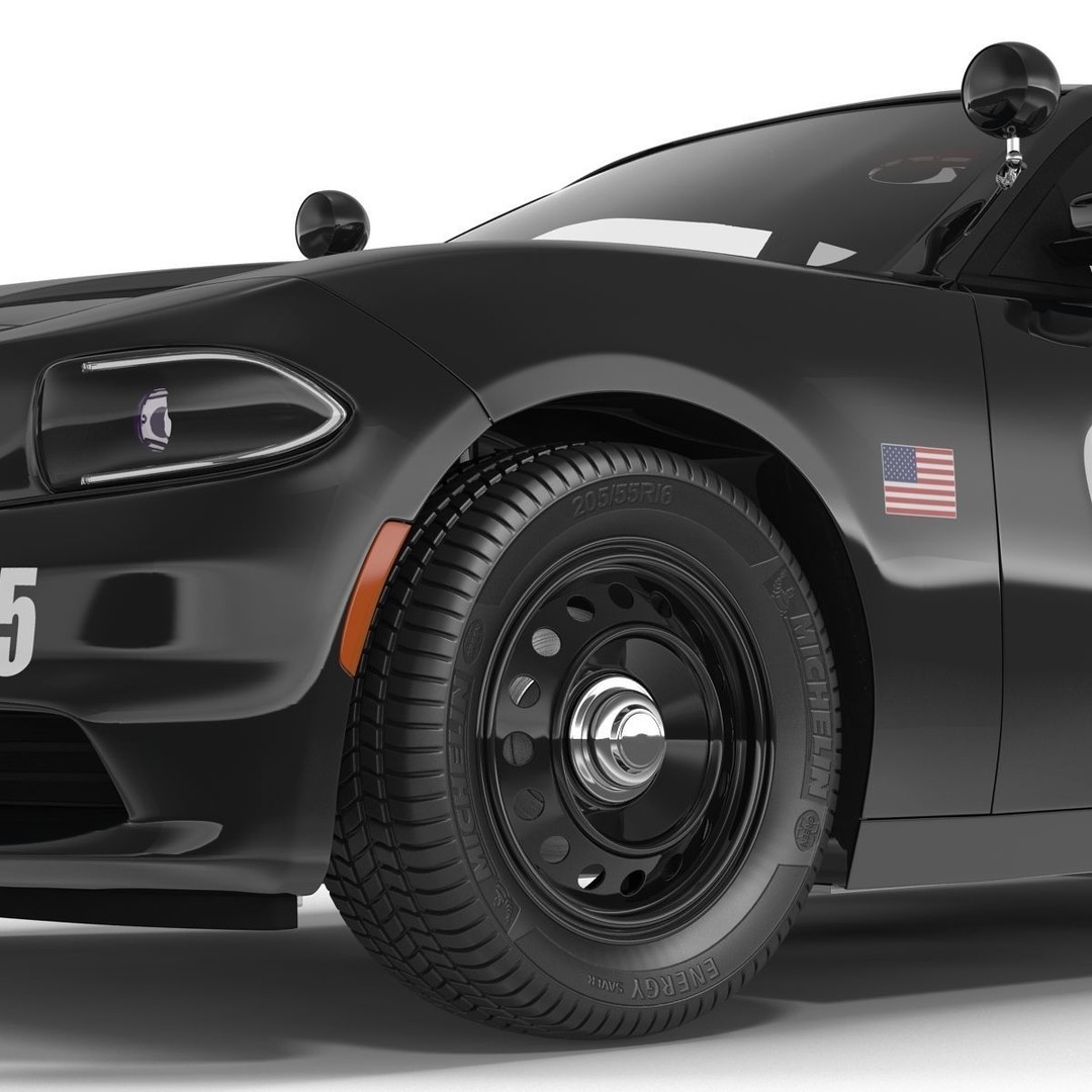 Generic Police Car 3D Model – High Quality Photoreal Asset, FBX, OBJ - View 38