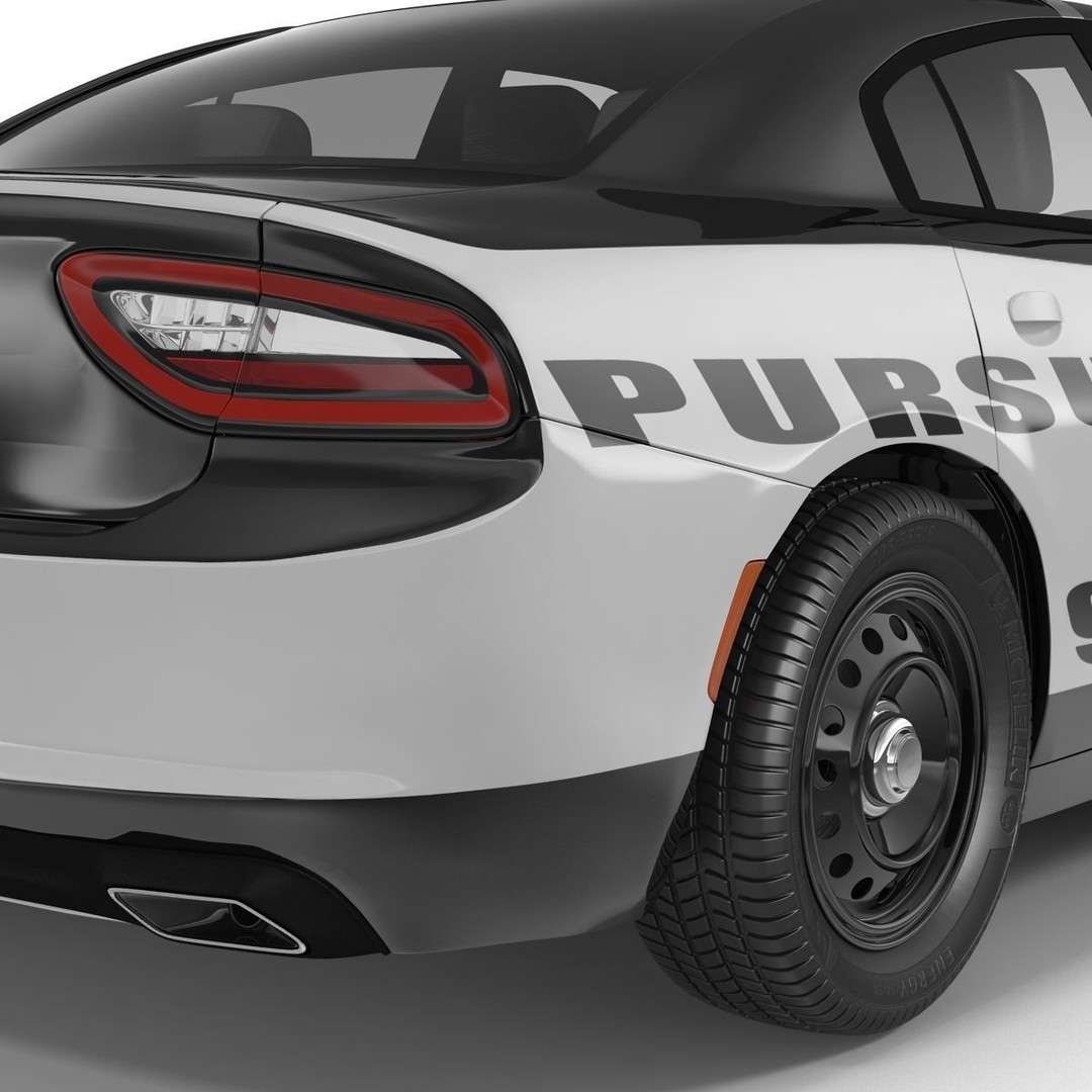 Generic Police Car 3D Model – High Quality Photoreal Asset, FBX, OBJ - View 40