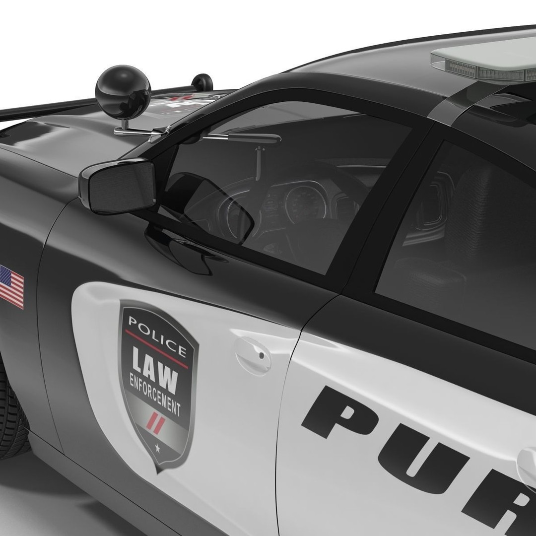 Generic Police Car 3D Model – High Quality Photoreal Asset, FBX, OBJ - View 43