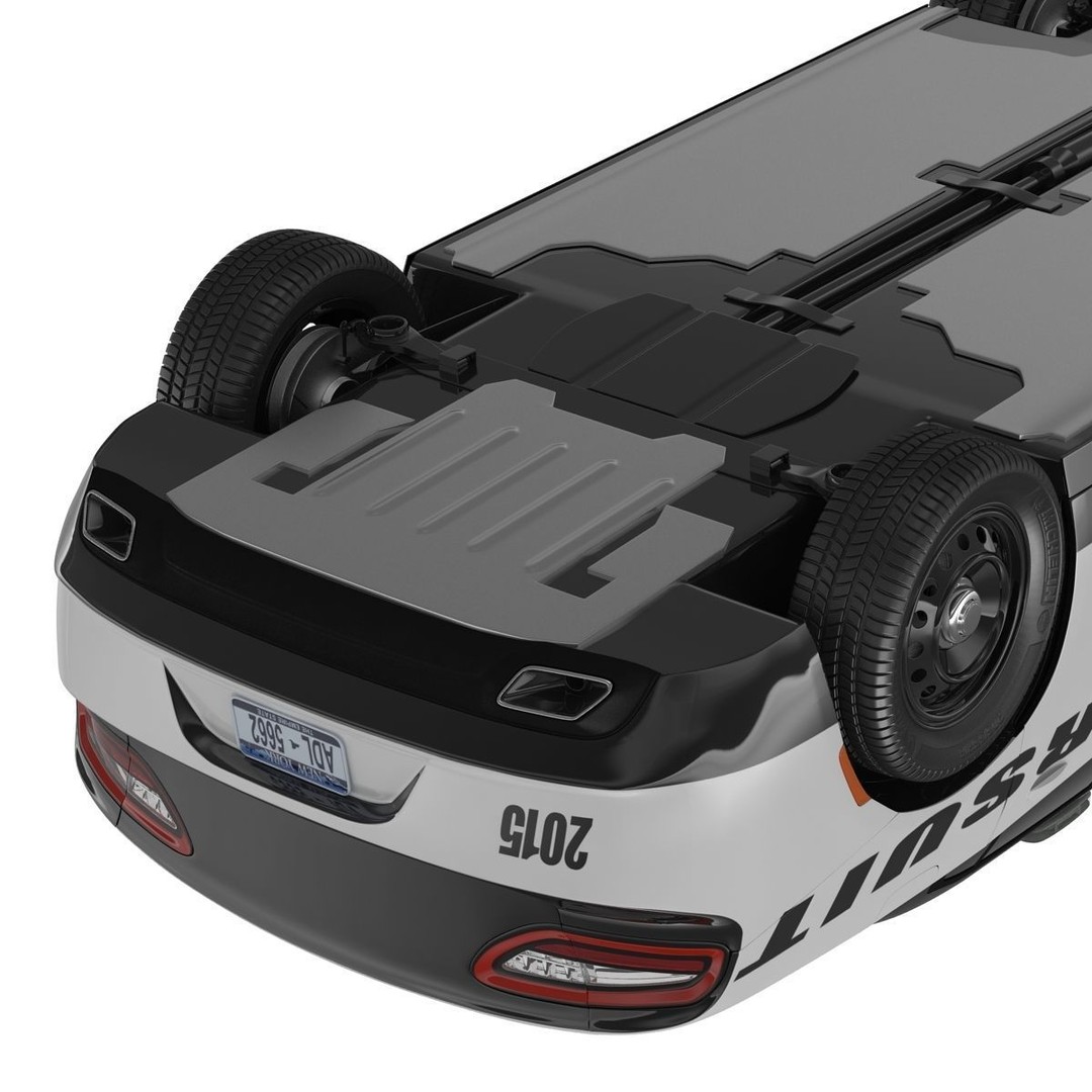 Generic Police Car 3D Model – High Quality Photoreal Asset, FBX, OBJ - View 46