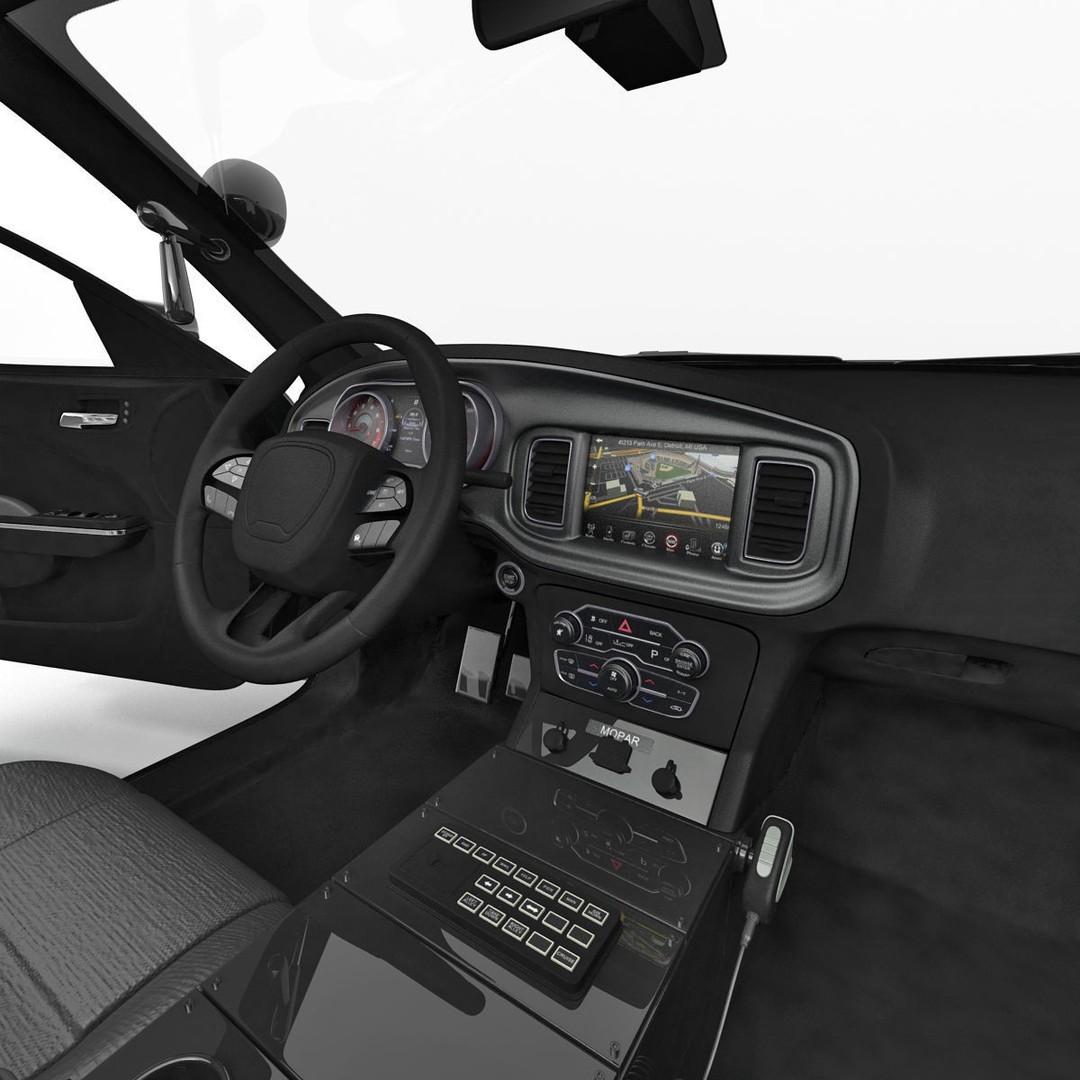 Generic Police Car 3D Model – High Quality Photoreal Asset, FBX, OBJ - View 47