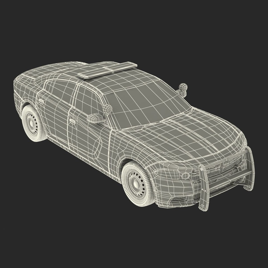 Generic Police Car 3D Model – High Quality Photoreal Asset, FBX, OBJ - View 53