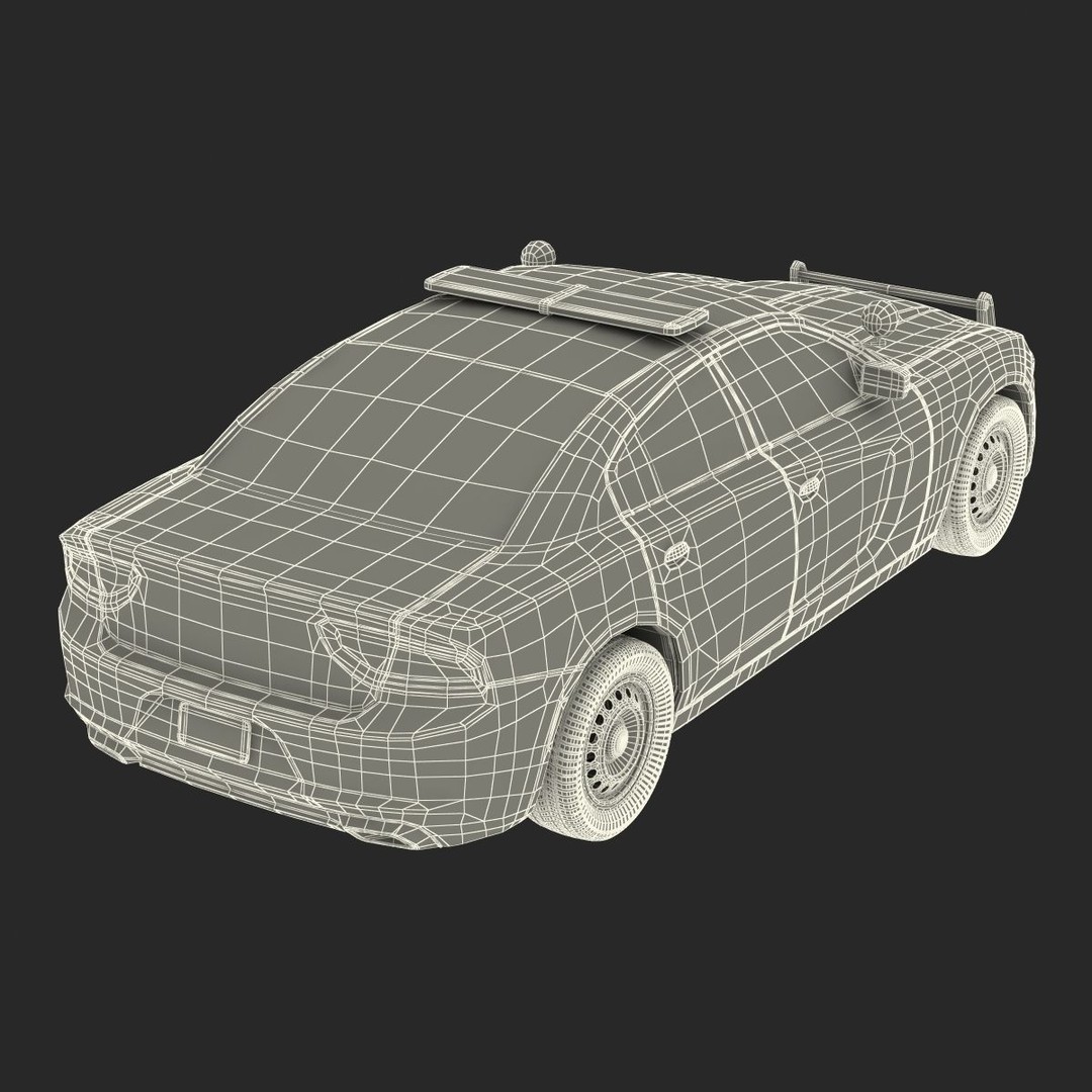 Generic Police Car 3D Model – High Quality Photoreal Asset, FBX, OBJ - View 54