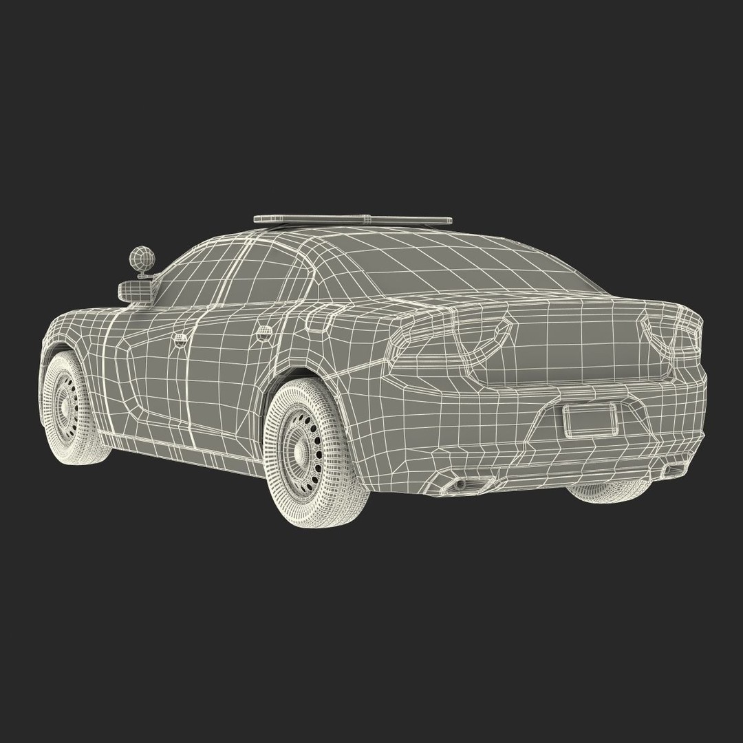 Generic Police Car 3D Model – High Quality Photoreal Asset, FBX, OBJ - View 55