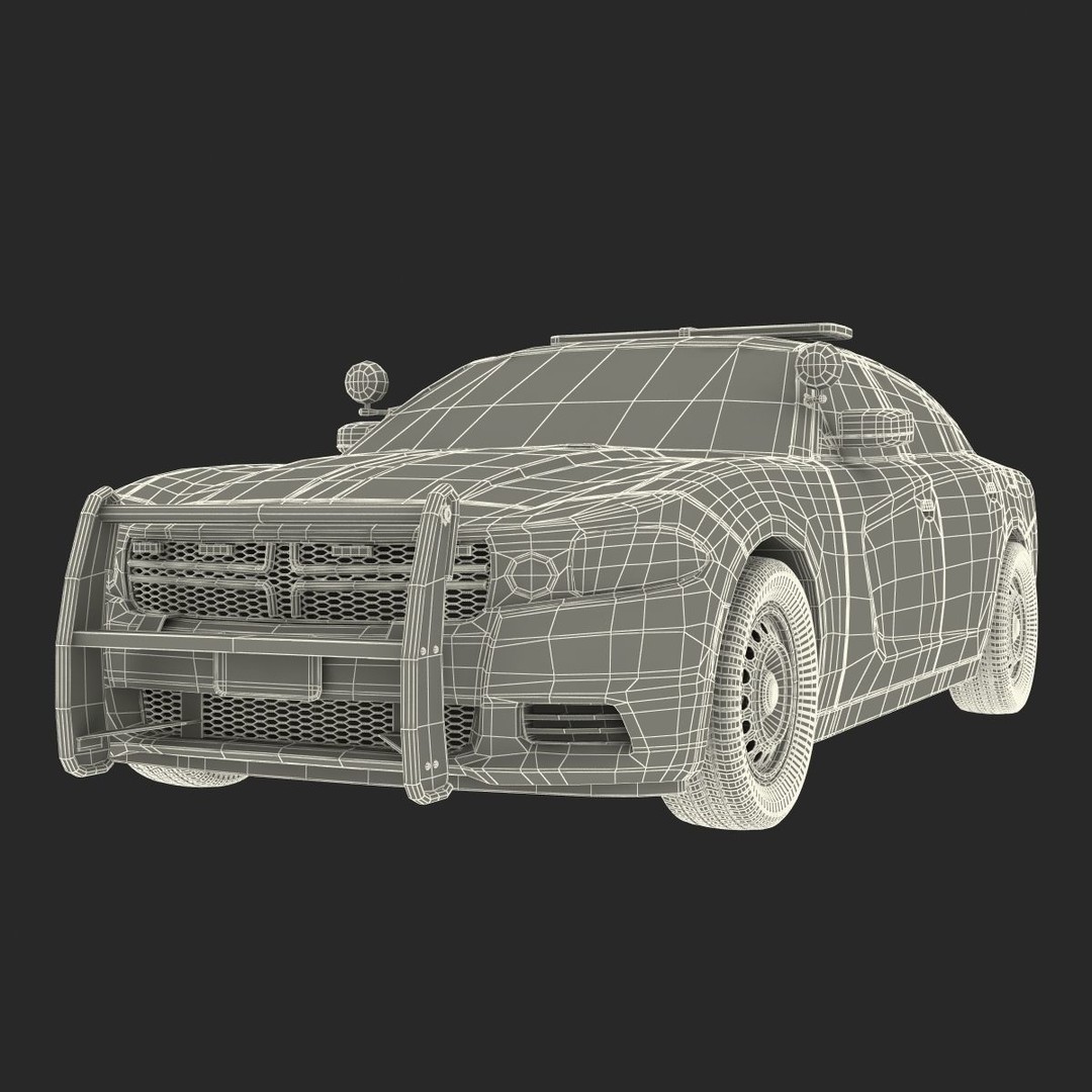 Generic Police Car 3D Model – High Quality Photoreal Asset, FBX, OBJ - View 56