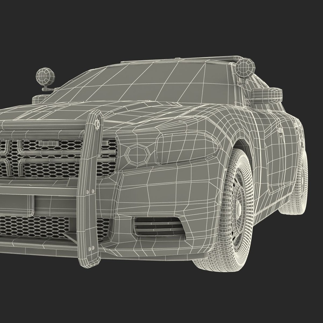 Generic Police Car 3D Model – High Quality Photoreal Asset, FBX, OBJ - View 60