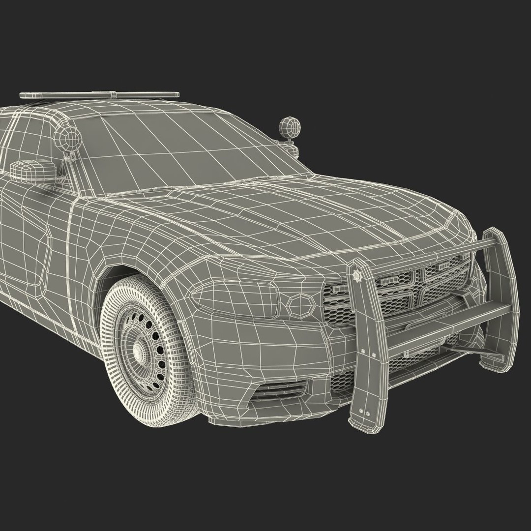 Generic Police Car 3D Model – High Quality Photoreal Asset, FBX, OBJ - View 62
