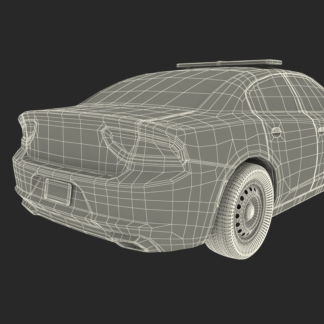 Generic Police Car 3D Model – High Quality Photoreal Asset, FBX, OBJ - View 63