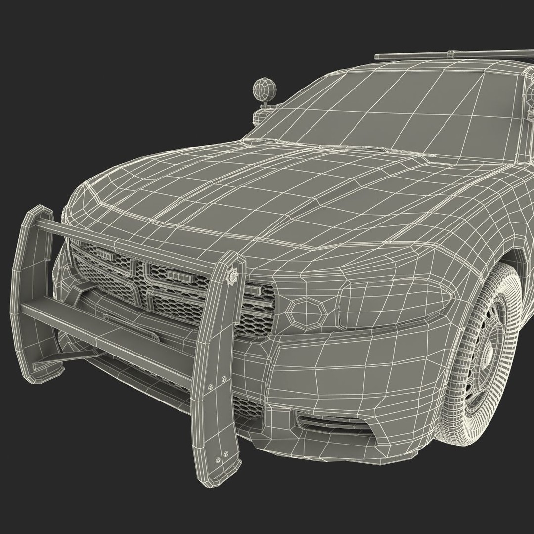 Generic Police Car 3D Model – High Quality Photoreal Asset, FBX, OBJ - View 64