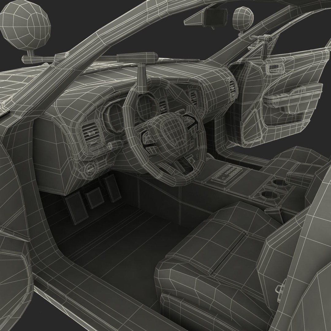 Generic Police Car 3D Model – High Quality Photoreal Asset, FBX, OBJ - View 71