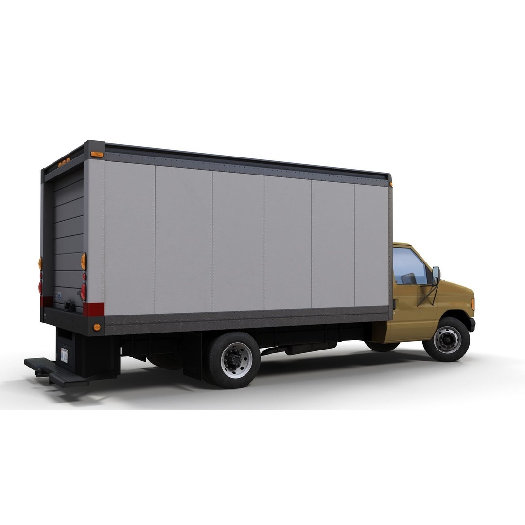 Industrial Van Box Truck 3D Model – Low Poly Game Asset, FBX - View 11
