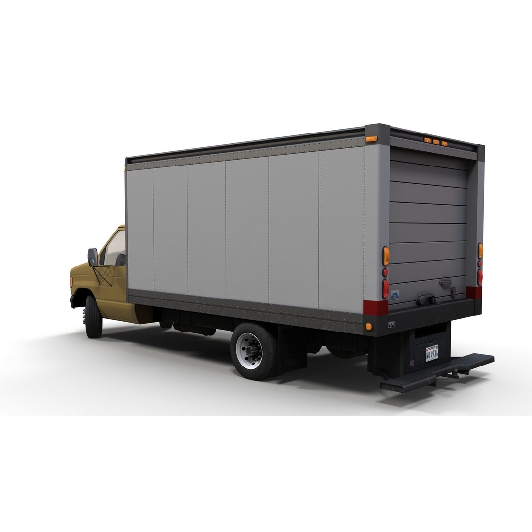 Industrial Van Box Truck 3D Model – Low Poly Game Asset, FBX - View 12