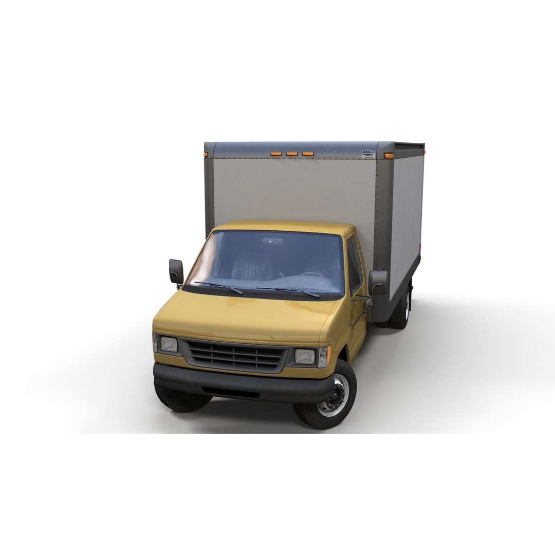 Industrial Van Box Truck 3D Model – Low Poly Game Asset, FBX - View 13