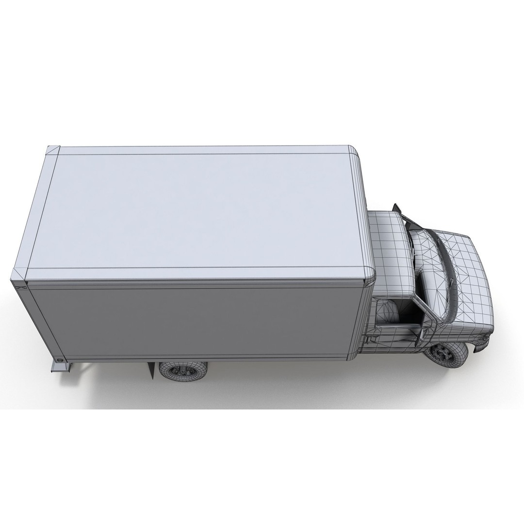 Industrial Van Box Truck 3D Model – Low Poly Game Asset, FBX - View 16