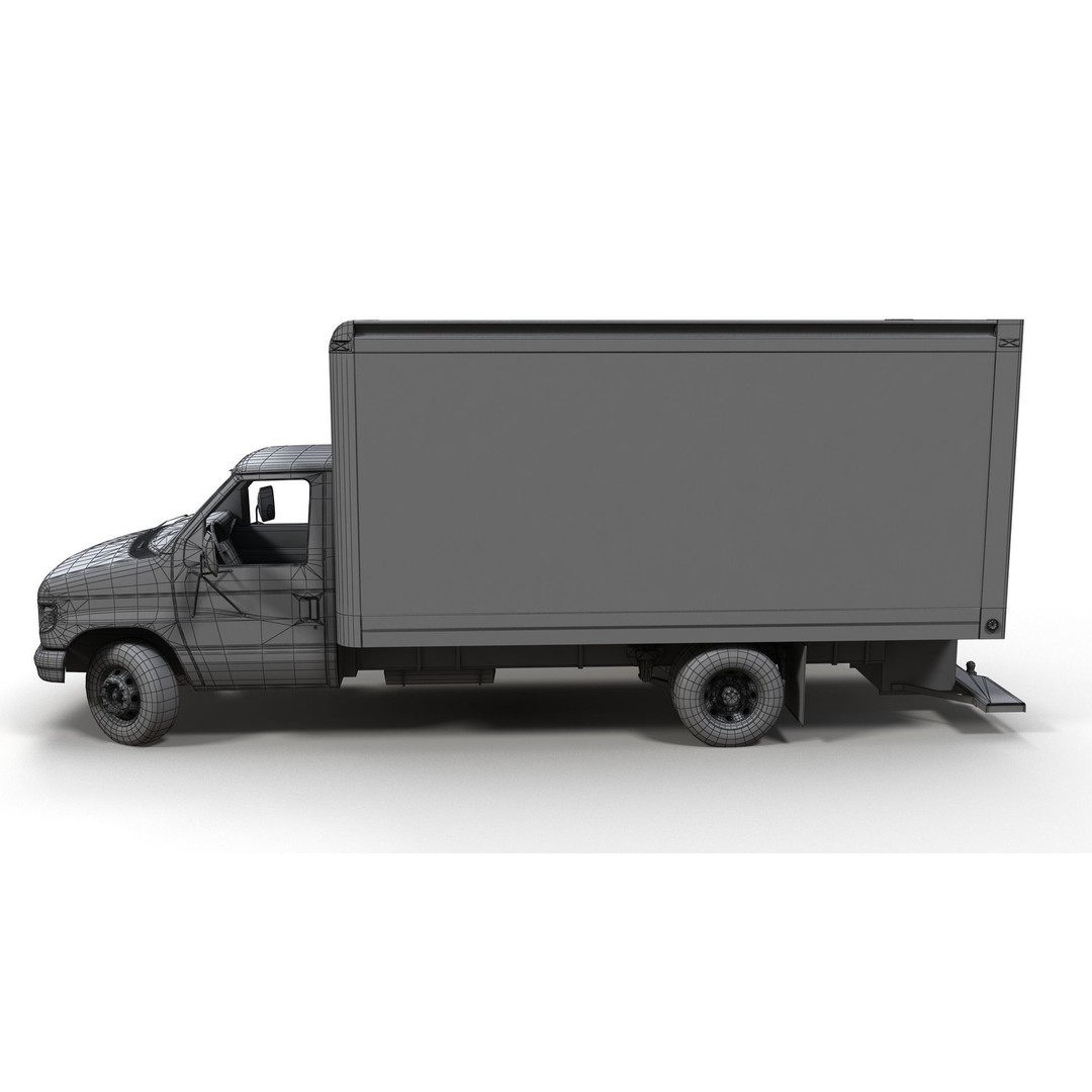 Industrial Van Box Truck 3D Model – Low Poly Game Asset, FBX - View 18