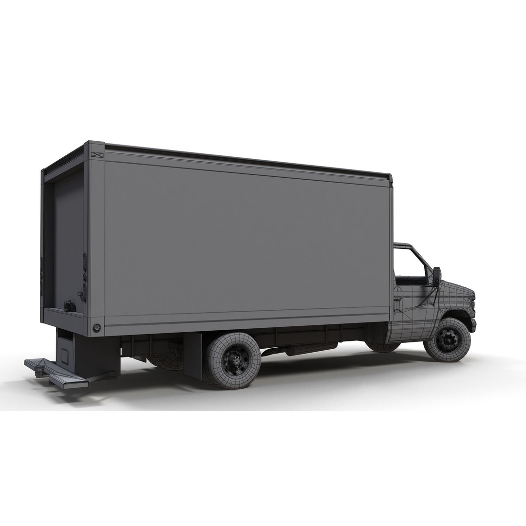 Industrial Van Box Truck 3D Model – Low Poly Game Asset, FBX - View 19