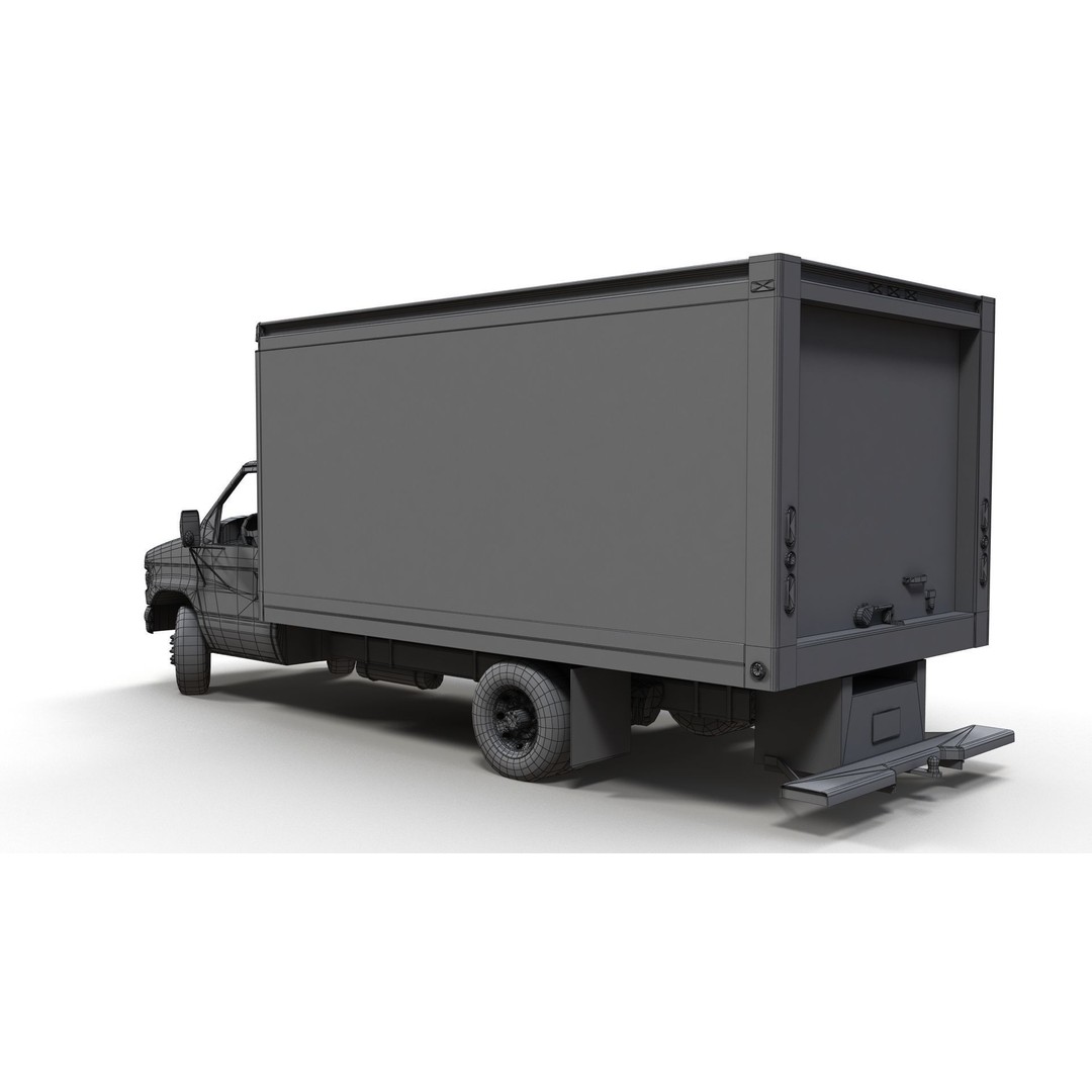 Industrial Van Box Truck 3D Model – Low Poly Game Asset, FBX - View 20