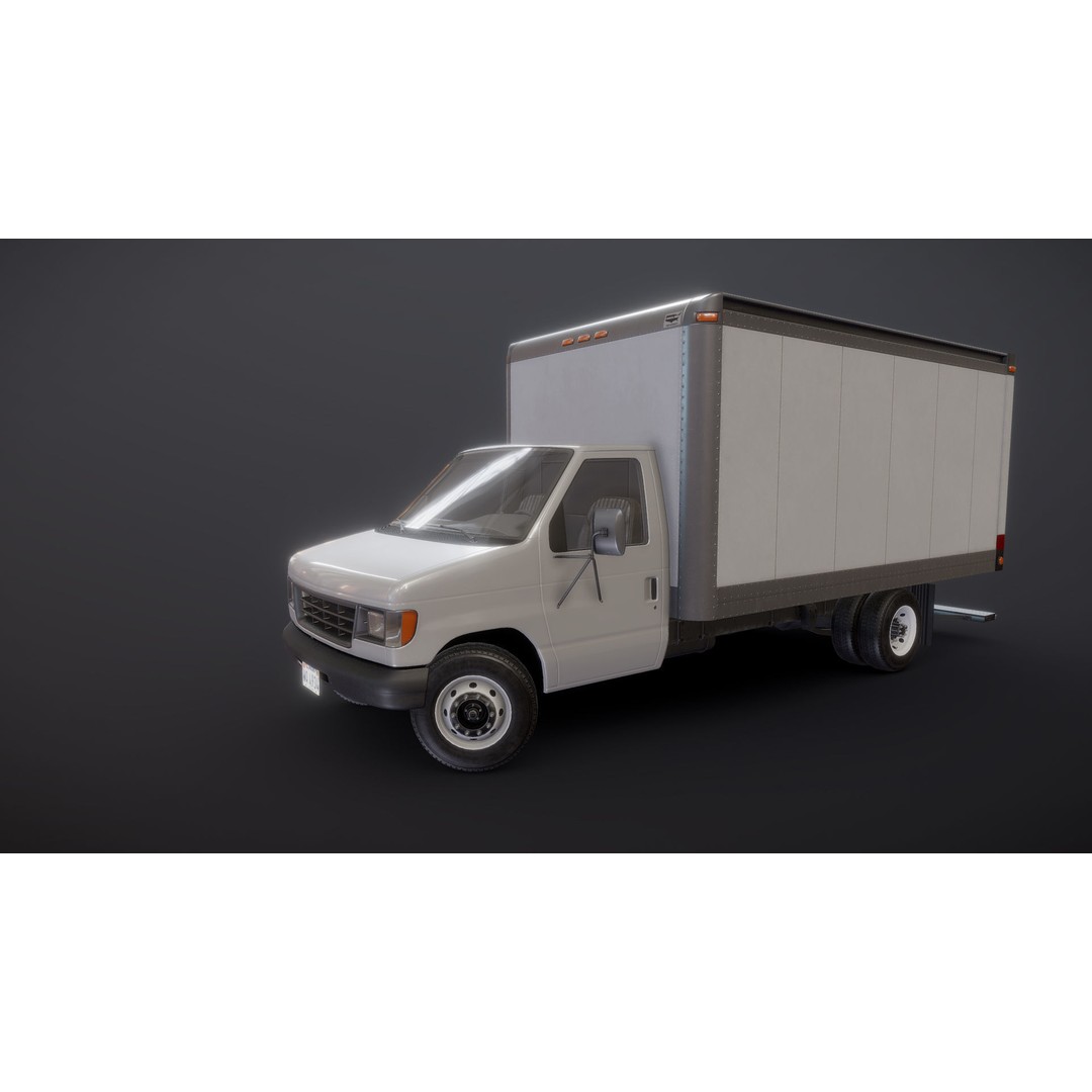 Industrial Van Box Truck 3D Model – Low Poly Game Asset, FBX - View 22