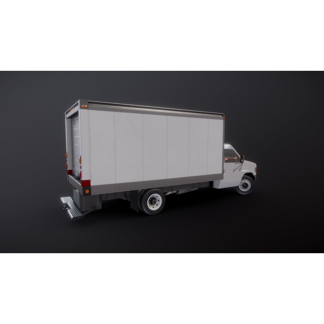 Industrial Van Box Truck 3D Model – Low Poly Game Asset, FBX - View 23