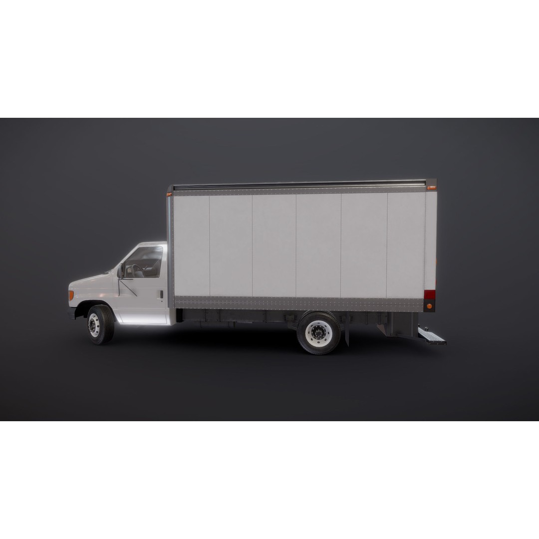 Industrial Van Box Truck 3D Model – Low Poly Game Asset, FBX - View 24