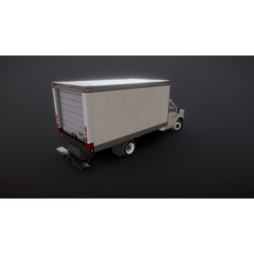 Industrial Van Box Truck 3D Model – Low Poly Game Asset, FBX - View 25