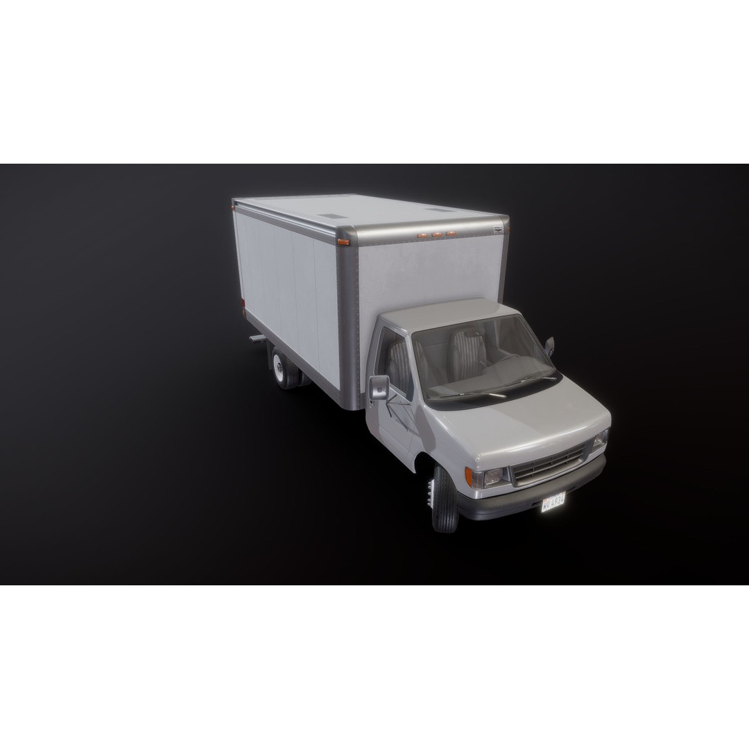 Industrial Van Box Truck 3D Model – Low Poly Game Asset, FBX - View 26