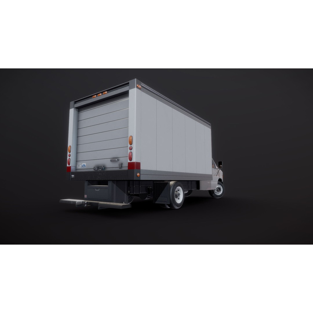 Industrial Van Box Truck 3D Model – Low Poly Game Asset, FBX - View 27