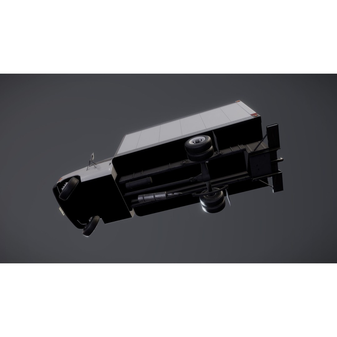 Industrial Van Box Truck 3D Model – Low Poly Game Asset, FBX - View 28