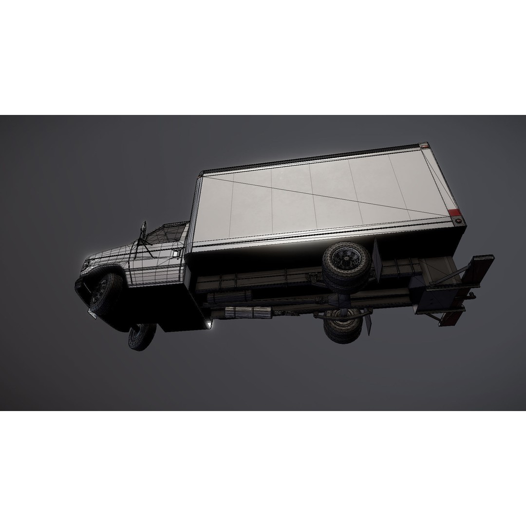 Industrial Van Box Truck 3D Model – Low Poly Game Asset, FBX - View 31