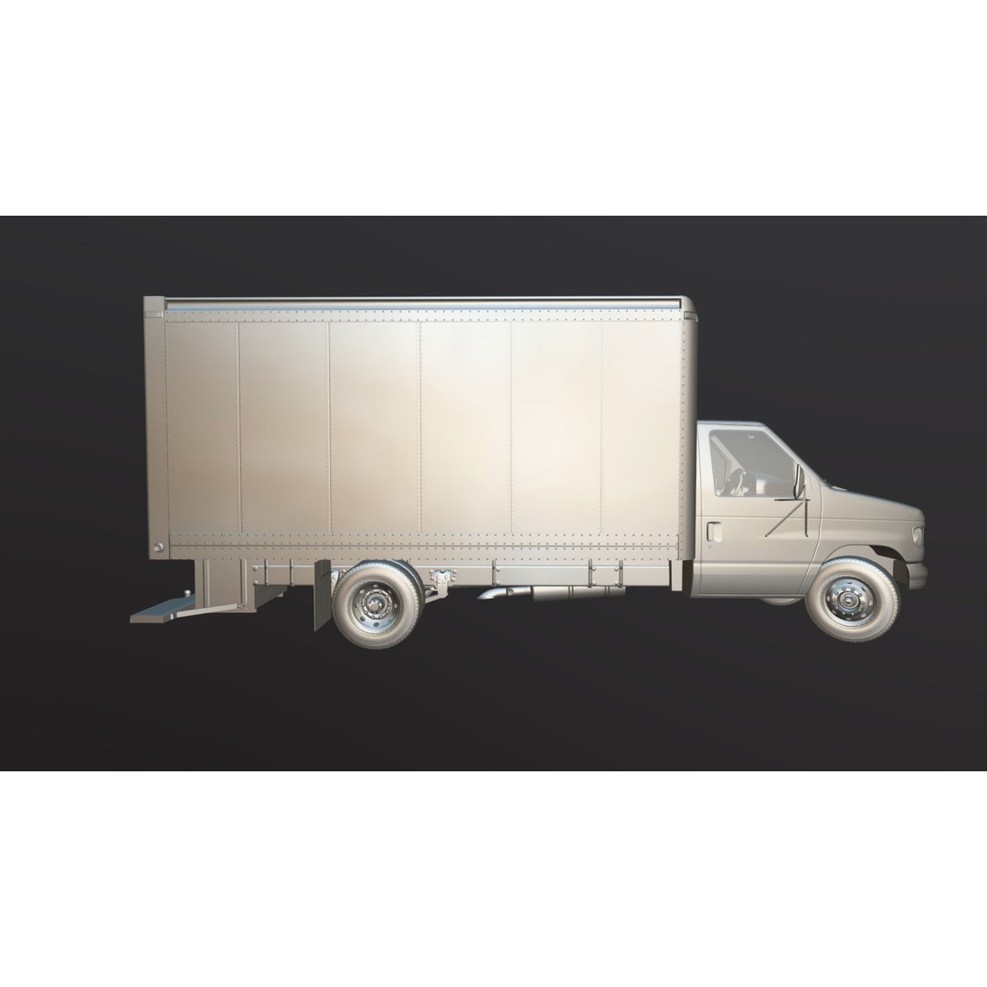 Industrial Van Box Truck 3D Model – Low Poly Game Asset, FBX - View 33