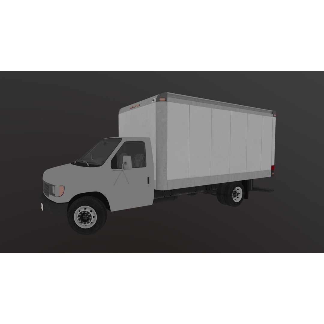 Industrial Van Box Truck 3D Model – Low Poly Game Asset, FBX - View 36