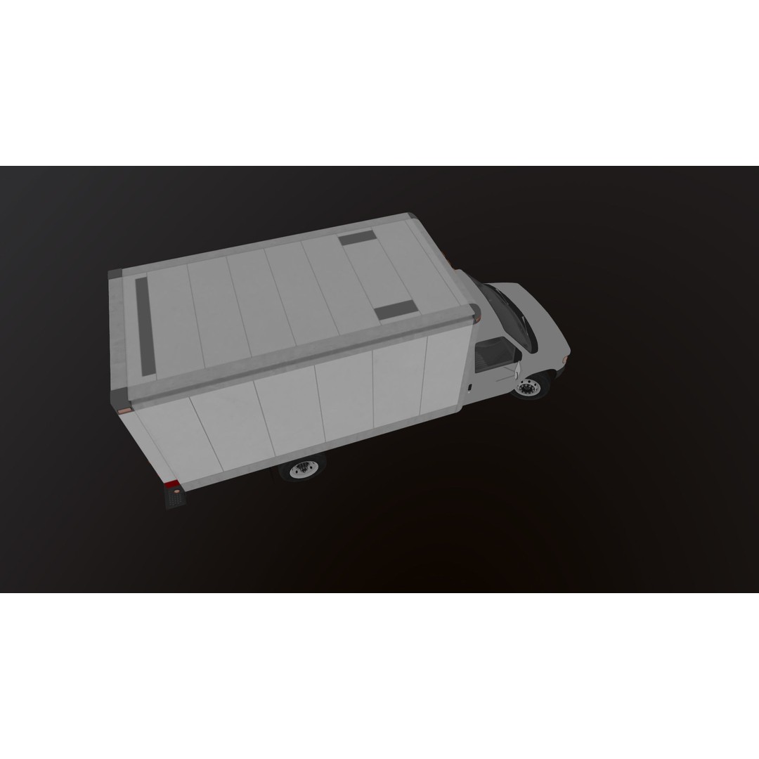 Industrial Van Box Truck 3D Model – Low Poly Game Asset, FBX - View 37