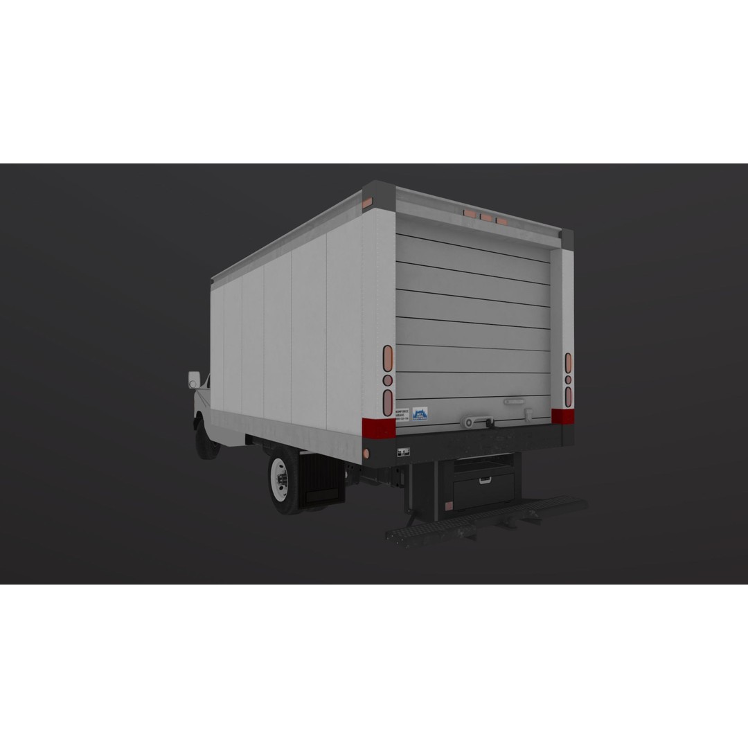 Industrial Van Box Truck 3D Model – Low Poly Game Asset, FBX - View 39