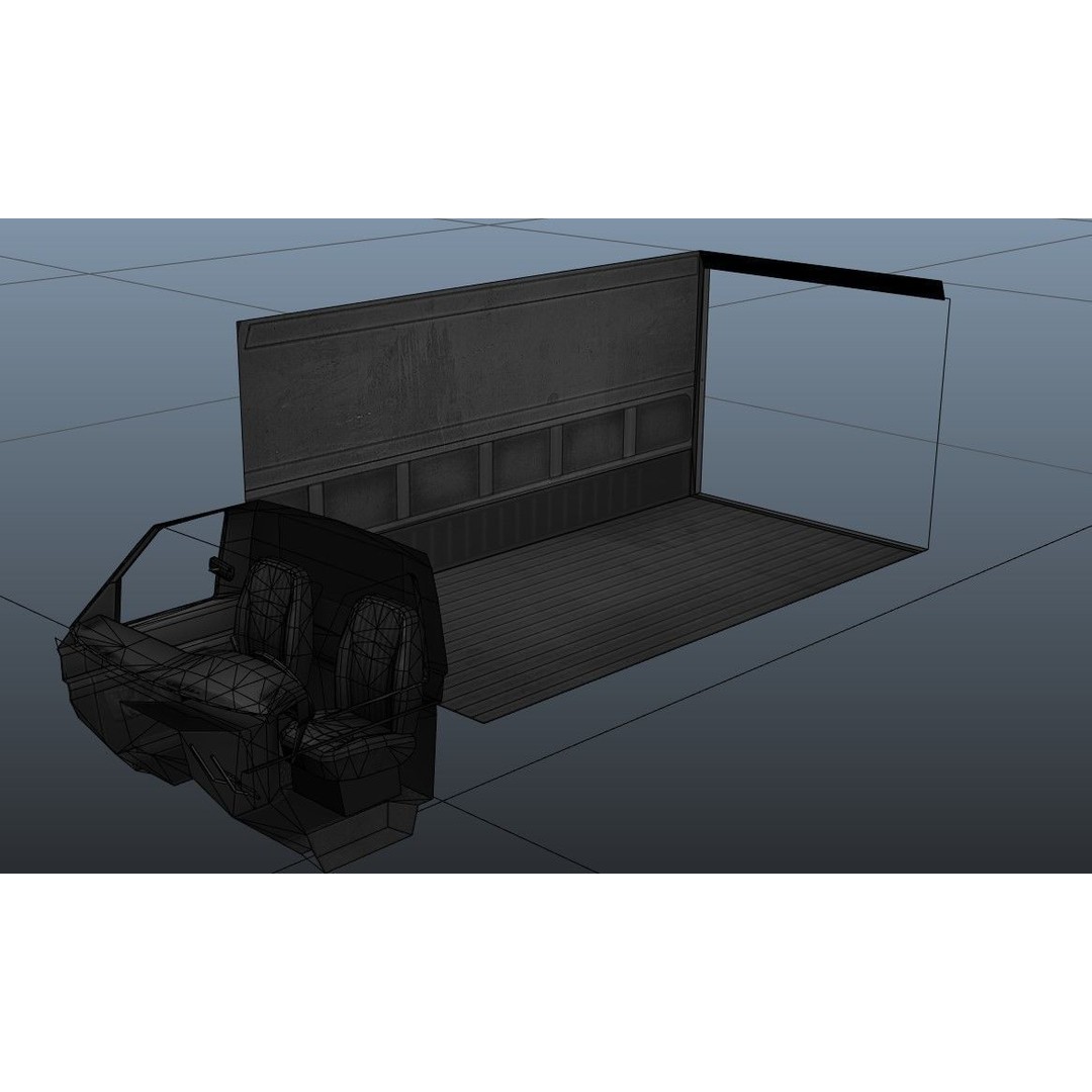 Industrial Van Box Truck 3D Model – Low Poly Game Asset, FBX - View 47