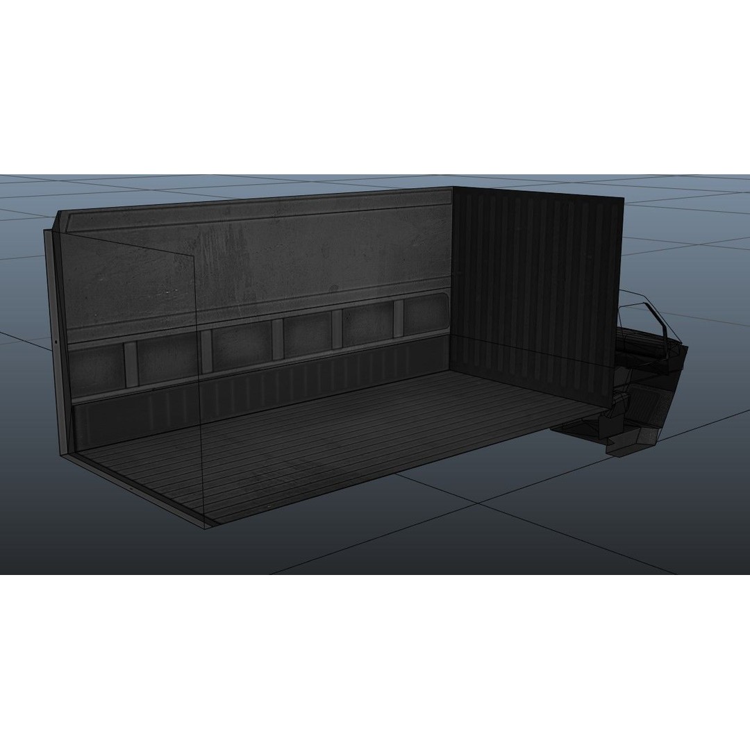 Industrial Van Box Truck 3D Model – Low Poly Game Asset, FBX - View 48