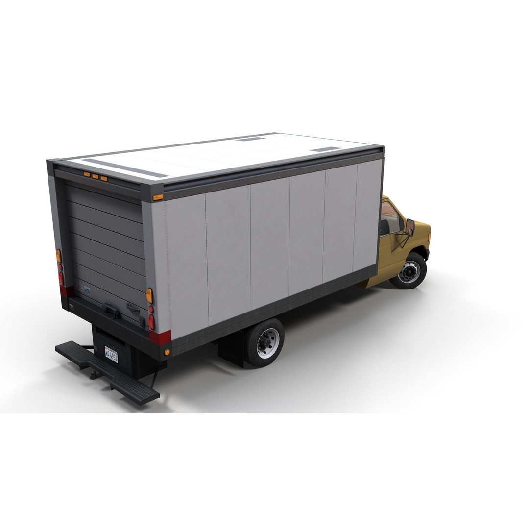 Industrial Van Box Truck 3D Model – Low Poly Game Asset, FBX - View 7