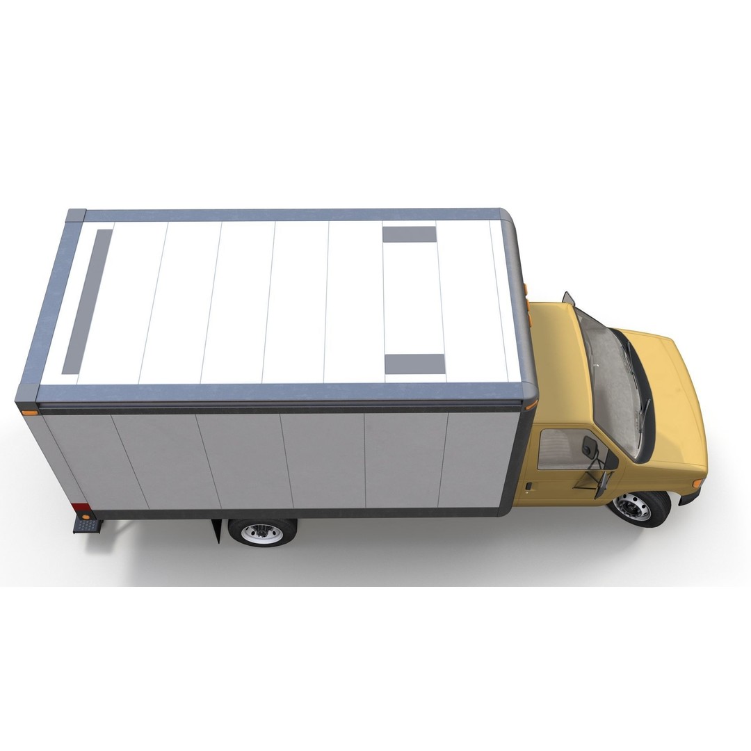 Industrial Van Box Truck 3D Model – Low Poly Game Asset, FBX - View 8