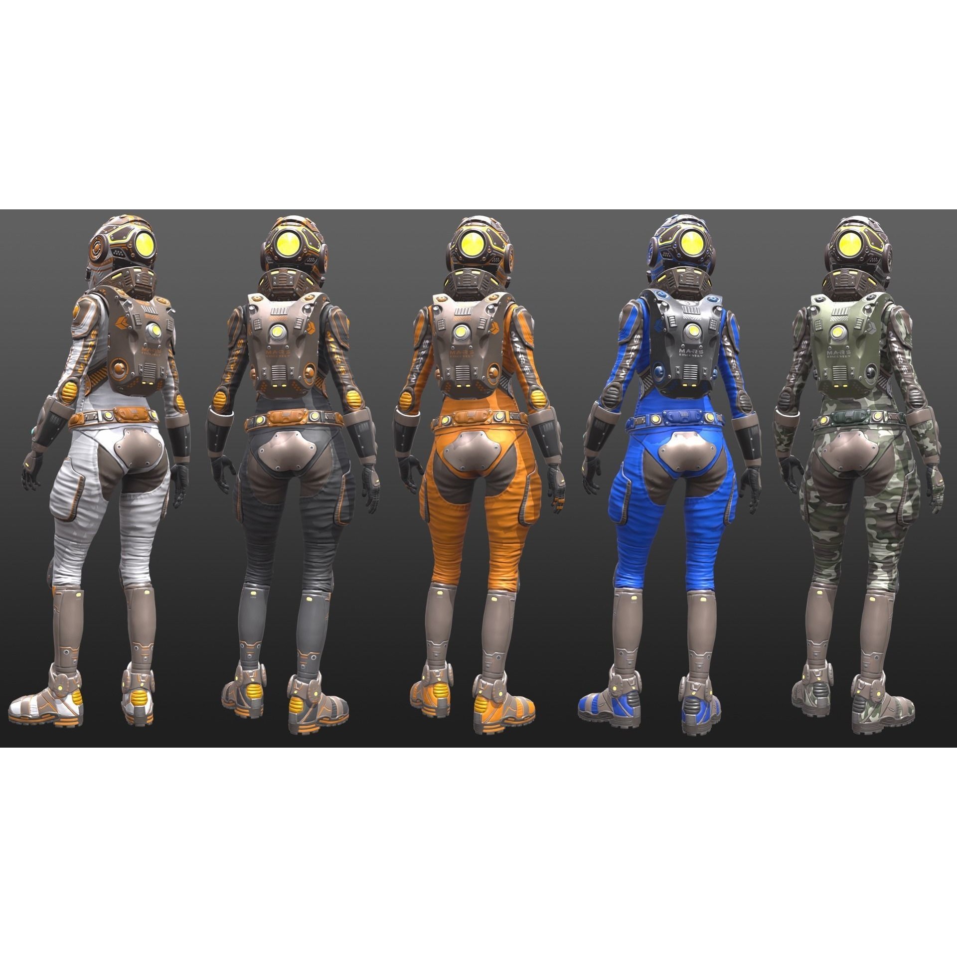 Mars Suit - Low-Poly Game-Ready 3D Model - View 5