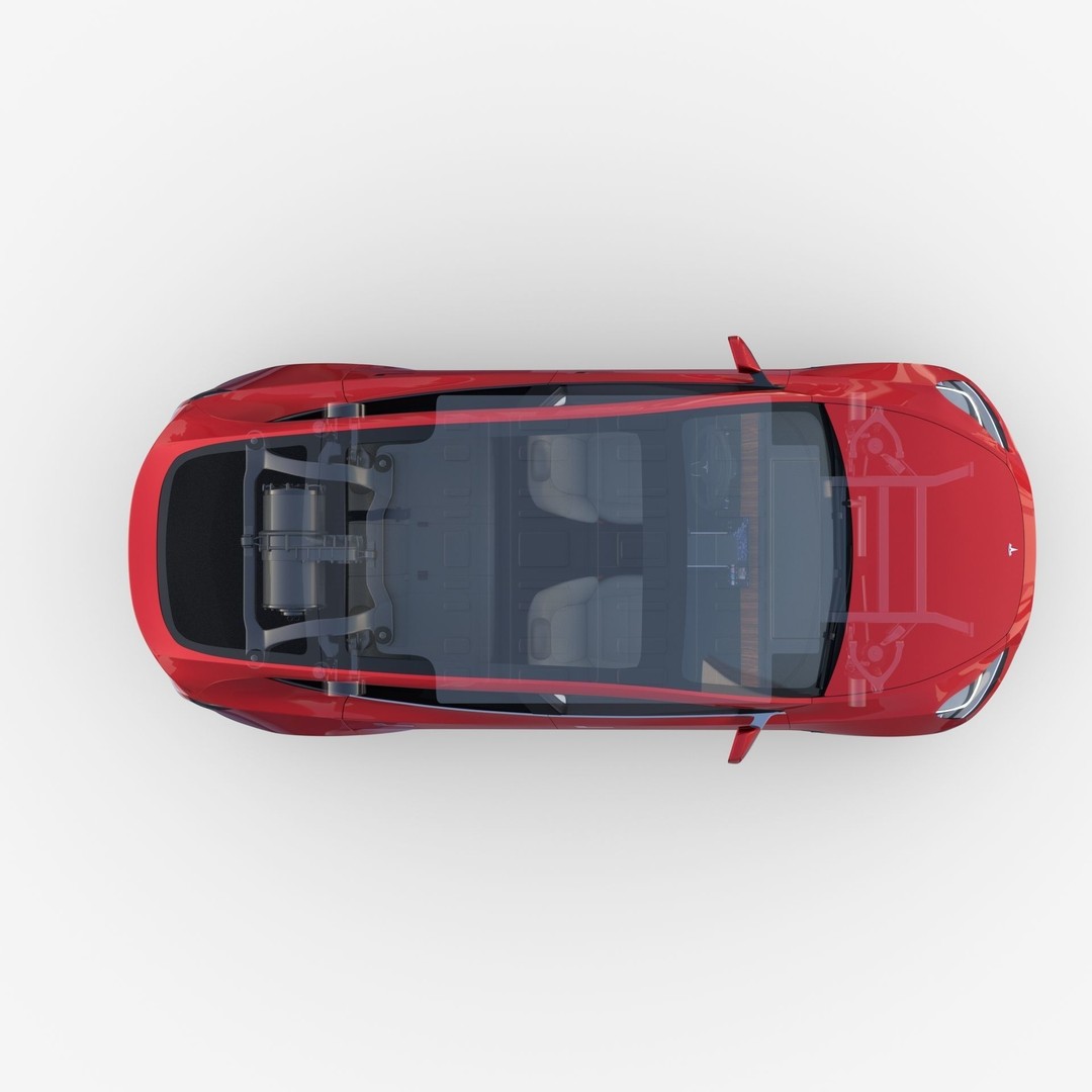 Tesla Model Y RWD 3D Model – Detailed Interior & Chassis, FBX, OBJ