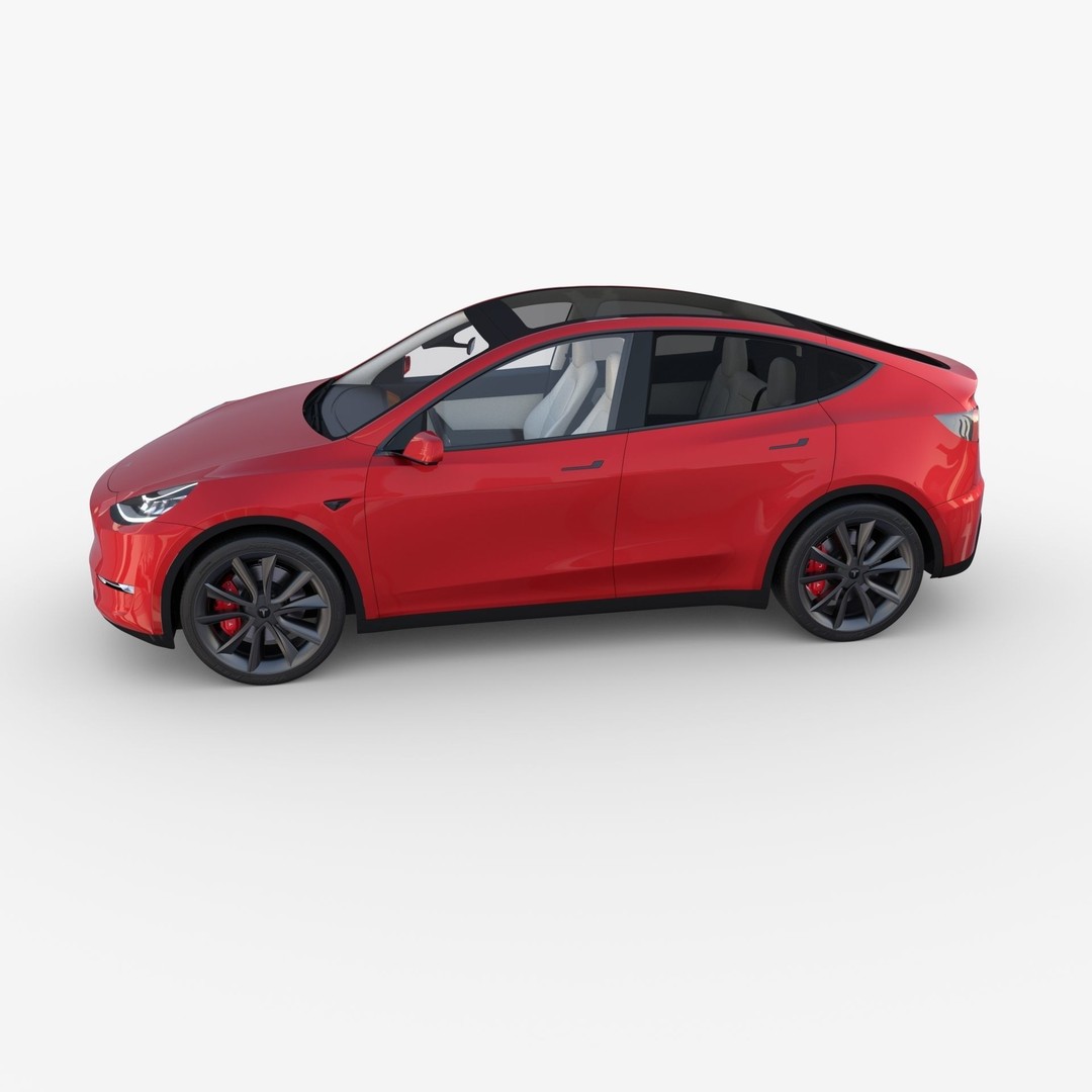 Tesla Model Y RWD 3D Model – Detailed Interior & Chassis, FBX, OBJ - View 10