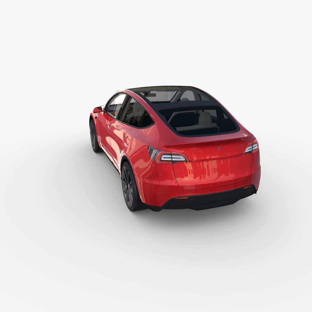Tesla Model Y RWD 3D Model – Detailed Interior & Chassis, FBX, OBJ - View 11