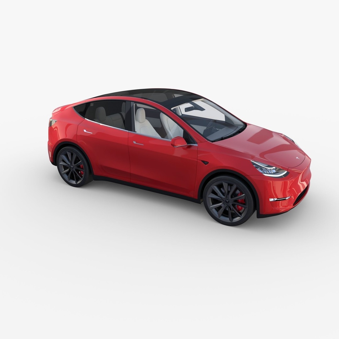 Tesla Model Y RWD 3D Model – Detailed Interior & Chassis, FBX, OBJ - View 13
