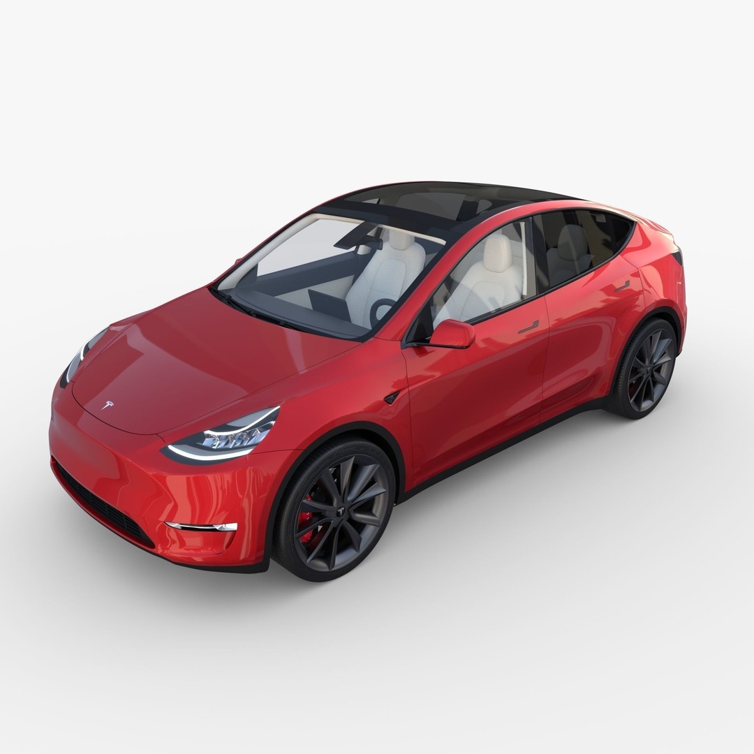 Tesla Model Y RWD 3D Model – Detailed Interior & Chassis, FBX, OBJ - View 14