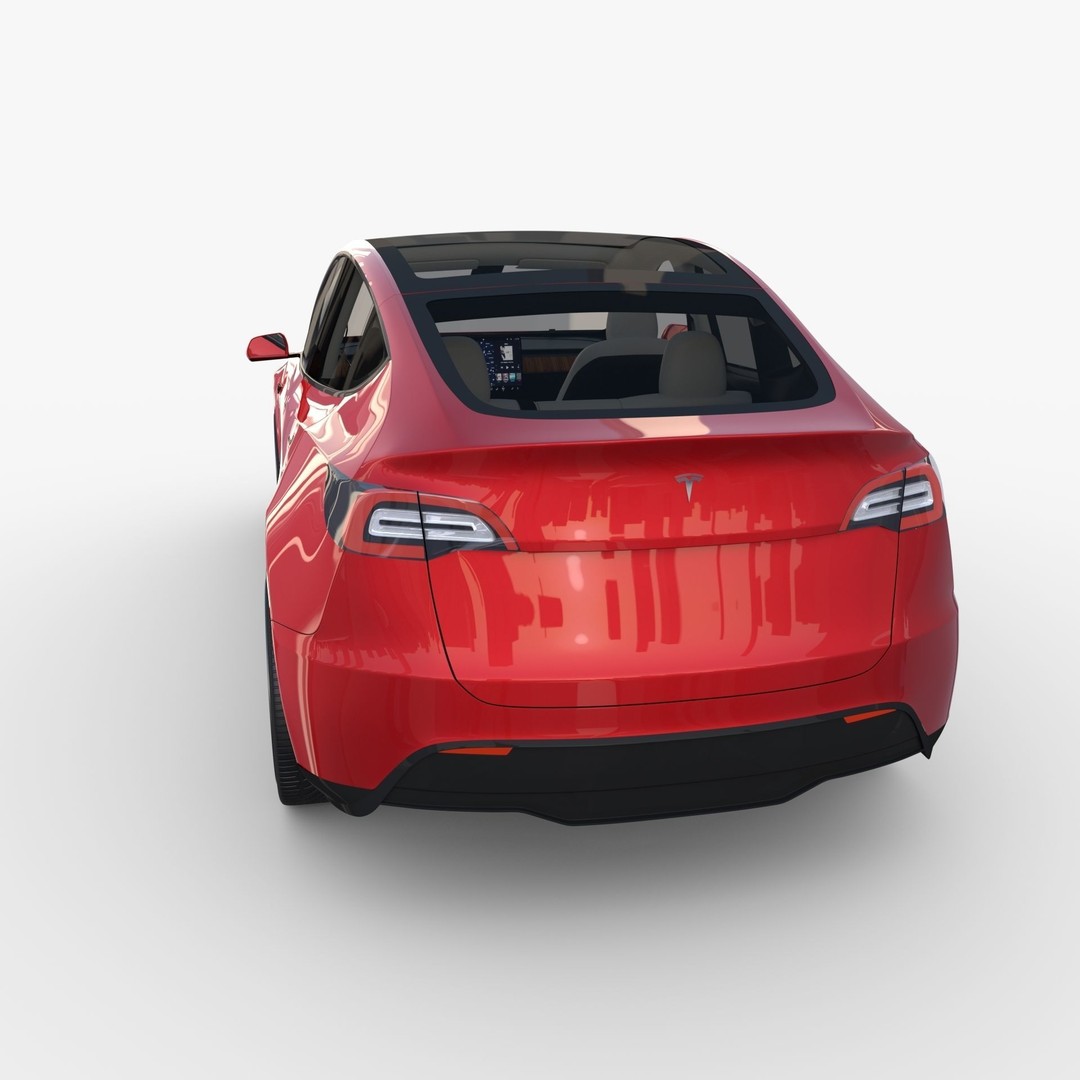 Tesla Model Y RWD 3D Model – Detailed Interior & Chassis, FBX, OBJ - View 16