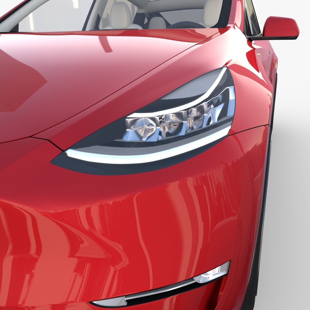 Tesla Model Y RWD 3D Model – Detailed Interior & Chassis, FBX, OBJ - View 18