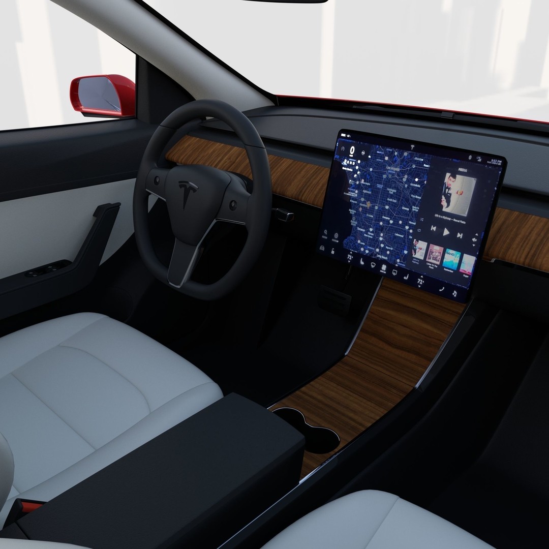 Tesla Model Y RWD 3D Model – Detailed Interior & Chassis, FBX, OBJ - View 19