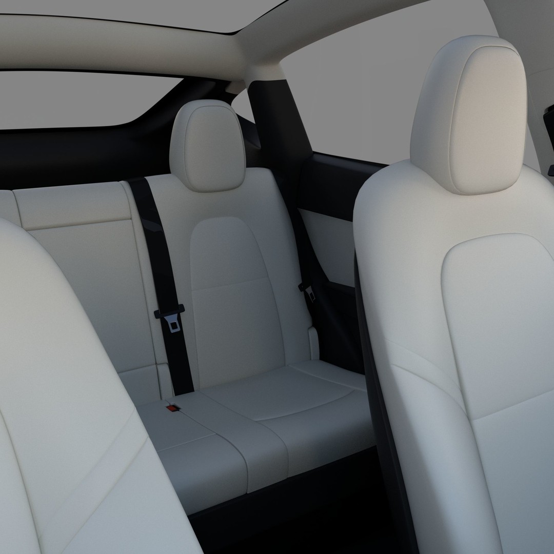 Tesla Model Y RWD 3D Model – Detailed Interior & Chassis, FBX, OBJ - View 20