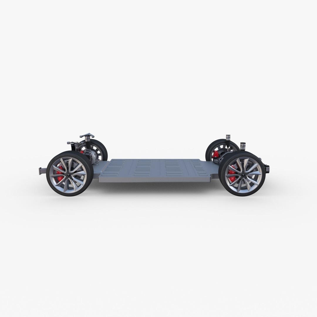 Tesla Model Y RWD 3D Model – Detailed Interior & Chassis, FBX, OBJ - View 23
