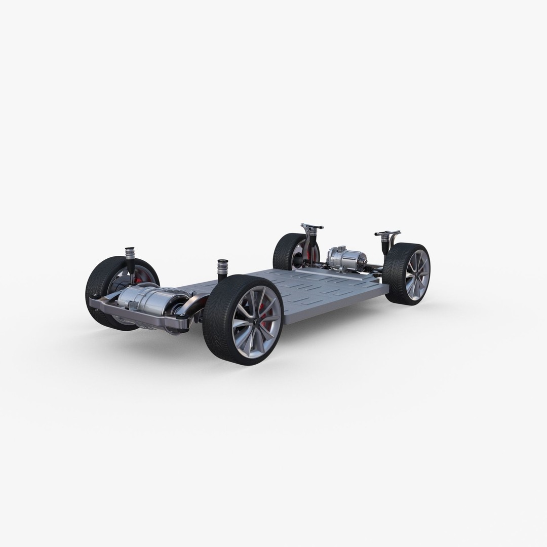 Tesla Model Y RWD 3D Model – Detailed Interior & Chassis, FBX, OBJ - View 24
